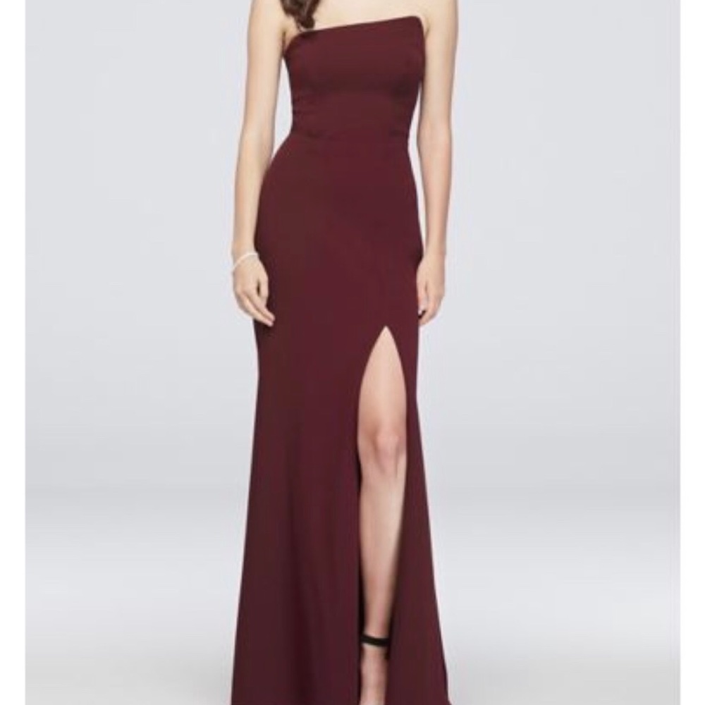 Burgendy Betsy and Adam slit dress